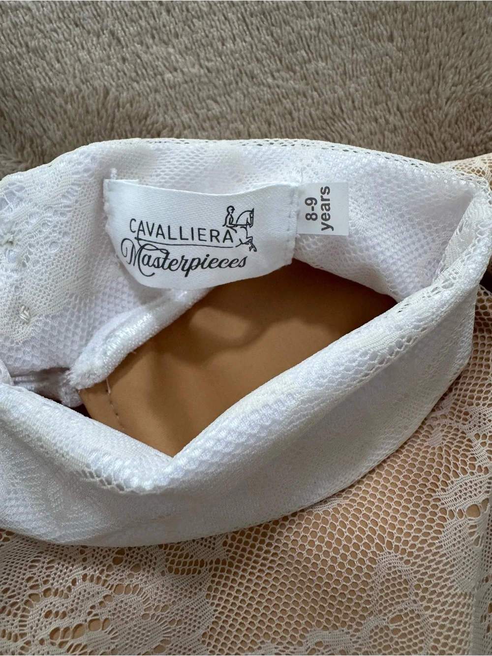 Cavalliera Masterpieces Blush Lace Overlay Top with White Trim - Picture 7 of 7